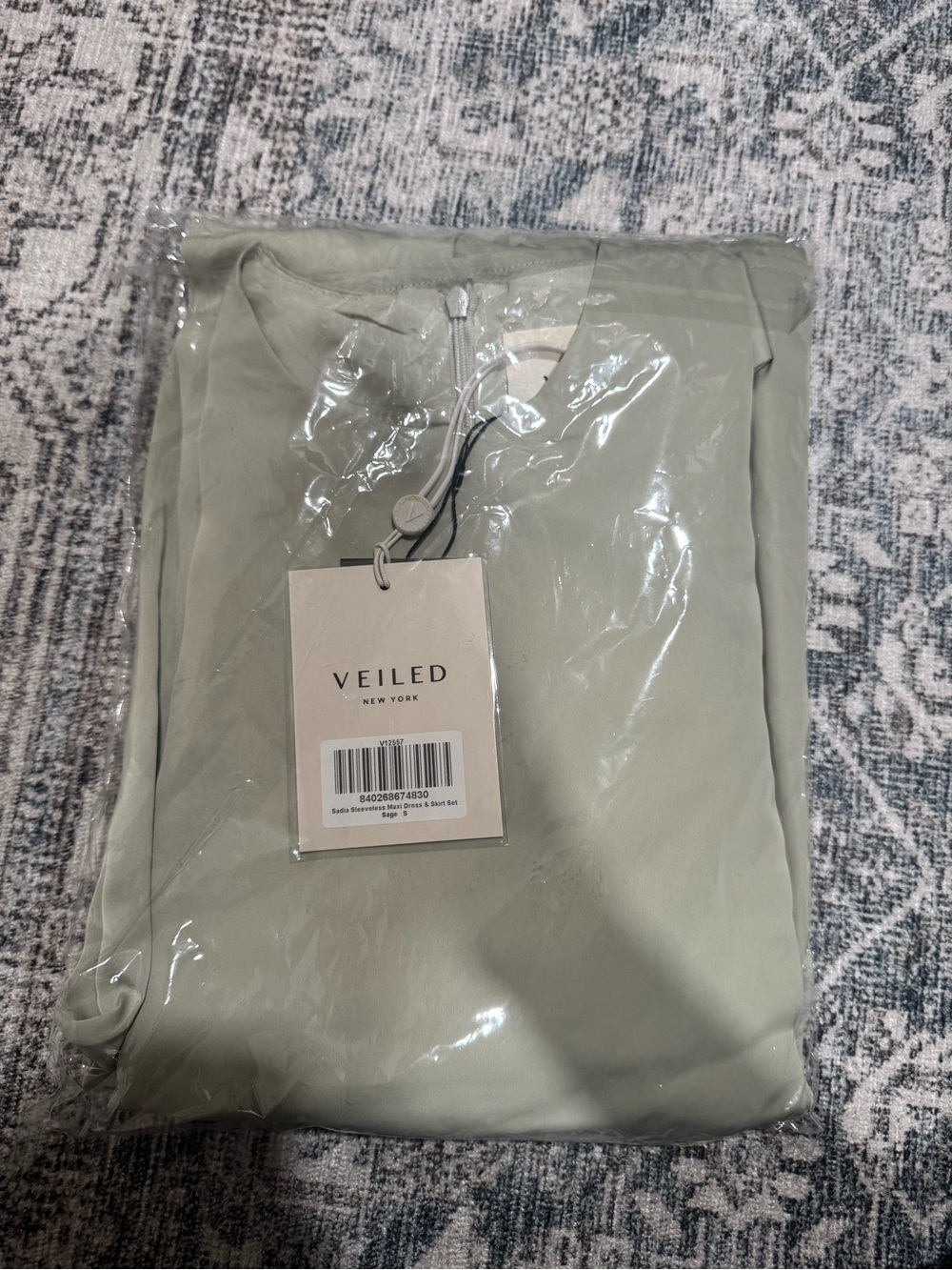 Veiled New York Sage Green Maxi Dress